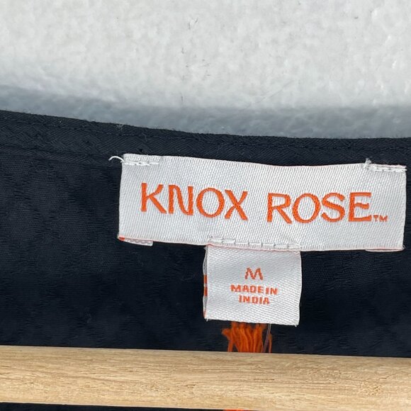 NEW Knox Rose Womens Medium Blouse Pink Embroidered Tassel Tie Boho Shirt Top - Picture 3 of 8